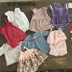 0-3 months baby girl clothes bundle